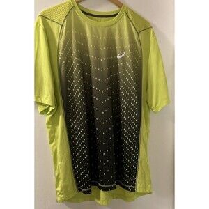 Asics Men's Short Sleeve Yellow/Lime Black  Large T-Shirt Active Sports Top 2XL